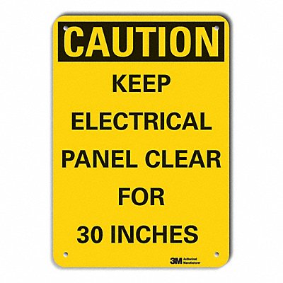 Rflct Elec Panel Caut Sign 7x10in Alum MPN:LCU3-0386-RA_10x7