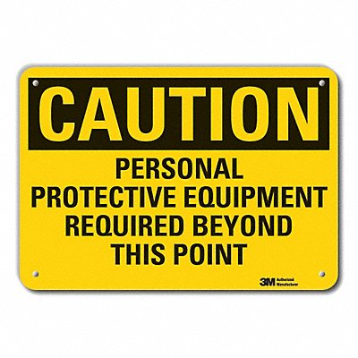 Rflctv Ppe Caution Sign 10x14in Aluminum MPN:LCU3-0440-RA_14x10