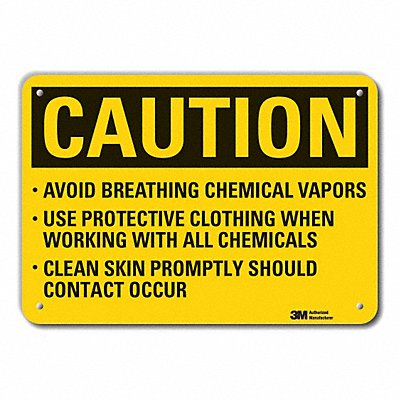 Rflct PPE Caution Sign 7x10in Aluminum MPN:LCU3-0490-RA_10x7