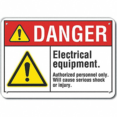 Alum Elect Equipment Danger Sign 10x14in MPN:LCU4-0058-NA_14X10