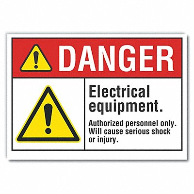 Elec Equipment Danger RflctvLbl 3.5x5in MPN:LCU4-0058-RD_5X3.5