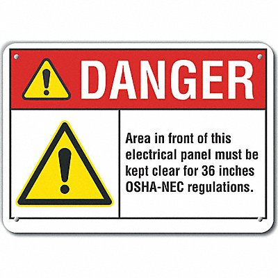 Elec Panel Danger Sign 7x10in Plastic MPN:LCU4-0069-NP_10X7