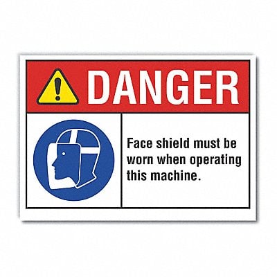 Face Mask Danger Rflct Label 7inx10in MPN:LCU4-0093-RD_10X7