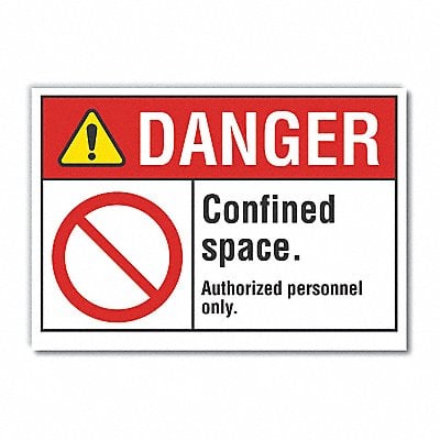 Confined Space Danger Lbl 7x10in Polyest MPN:LCU4-0115-ND_10X7
