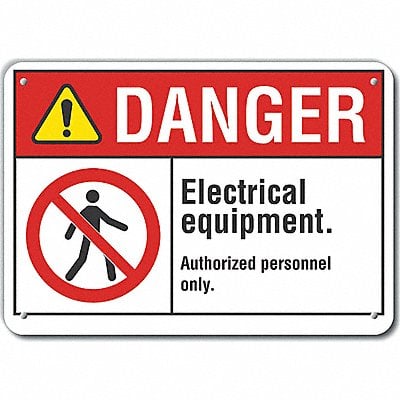 Alum Elect Equipment Danger Sign 7x10in MPN:LCU4-0139-NA_10X7