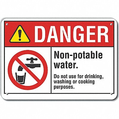 Potable Water Danger Sign 7x10in Plastic MPN:LCU4-0146-NP_10X7