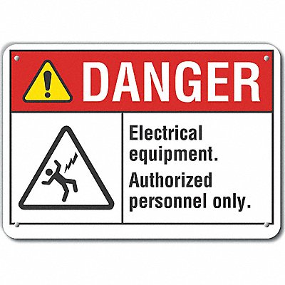 Alum Elect Equipment Danger Sign 7x10in MPN:LCU4-0152-NA_10X7