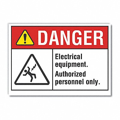 Elec Equipment Danger Rflctv Label 5x7in MPN:LCU4-0152-RD_7X5