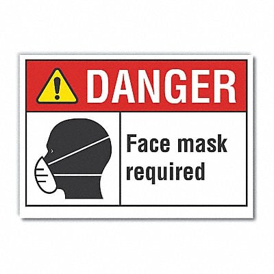 Face Mask Danger Lbl 10x14in Polyester MPN:LCU4-0179-ND_14X10