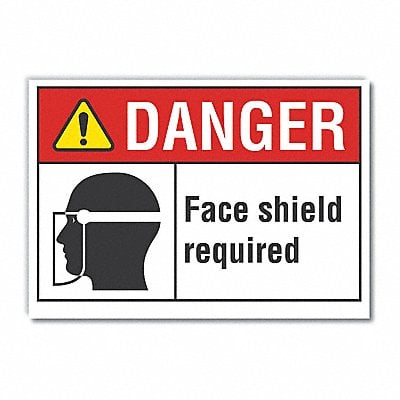 Face Mask Danger Lbl 7inx10in Polyester MPN:LCU4-0180-ND_10X7