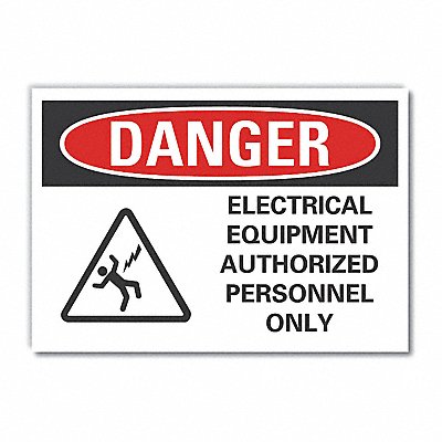 Elec Equipment Danger RflctvLbl 10x14in MPN:LCU4-0227-RD_14X10