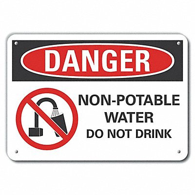 Potable Water Danger Sign 10x14in Plstc MPN:LCU4-0277-NP_14X10