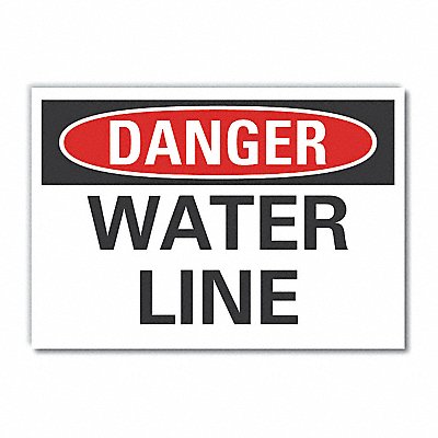 Water Line Danger Rflct Label 3.5x5in MPN:LCU4-0334-RD_5X3.5