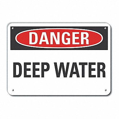 Alum Water Safety Danger Sign 7x10in MPN:LCU4-0335-NA_10X7