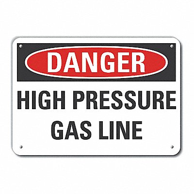 Rflct High Pressure Danger Sign 7x10in MPN:LCU4-0456-RA_10X7