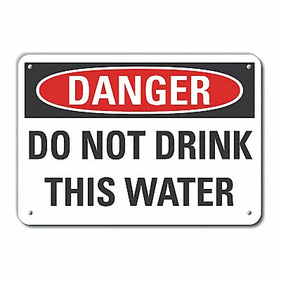 Potable Water Danger Sign 10x14in Plstc MPN:LCU4-0460-NP_14X10