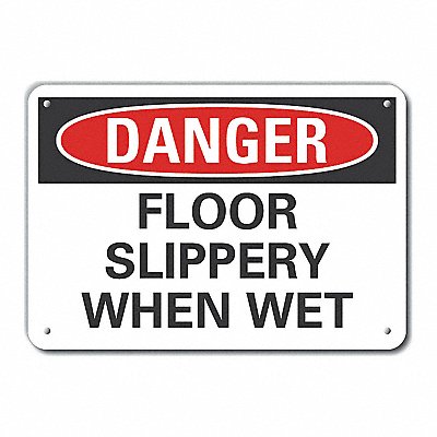 Alum Slippery Floor Danger Sign 10x14in MPN:LCU4-0461-NA_14X10