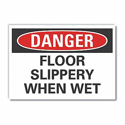 SlipperyFloor DangerLbl 10x14in Polyest MPN:LCU4-0461-ND_14X10