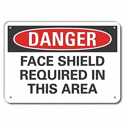 Alum Face Mask Danger Sign 7x10in Alum MPN:LCU4-0528-NA_10X7