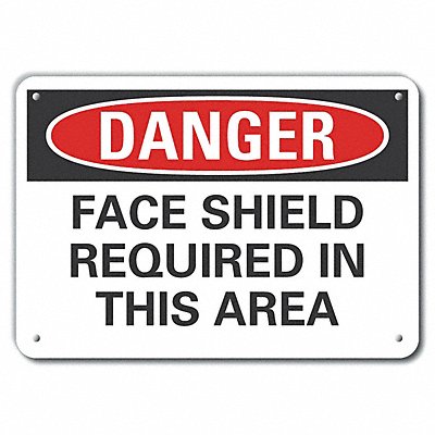 Alum Face Mask Danger Sign 10x14in Alum MPN:LCU4-0528-NA_14X10