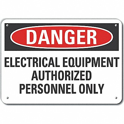 Elec Equipment Danger Sign 10x14in Alum MPN:LCU4-0620-NA_14X10