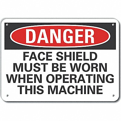 Alum Face Mask Danger Sign 7x10in Alum MPN:LCU4-0652-NA_10X7