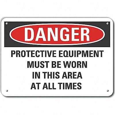 Alum PPE Danger Sign 7x10in Alum MPN:LCU4-0674-NA_10X7