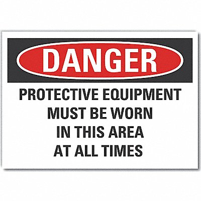 PPE Danger Label 7inx10in Polyester MPN:LCU4-0674-ND_10X7