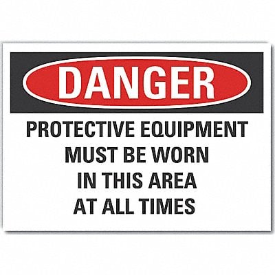 PPE Danger Label 3.5in x 5in Polyester MPN:LCU4-0674-ND_5X3.5