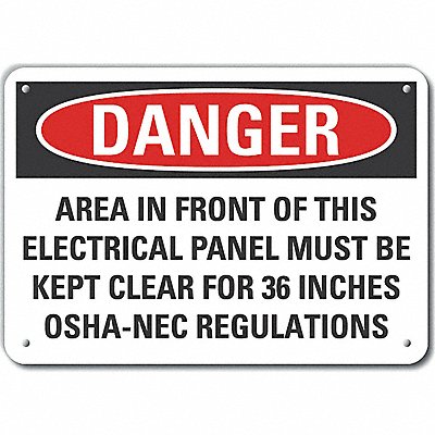 Alum Electrical Panel Danger Sign 7x10in MPN:LCU4-0709-NA_10X7