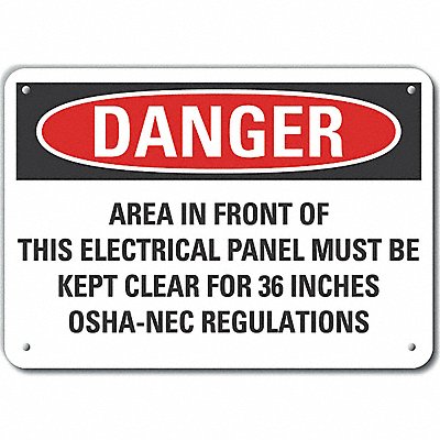 Alum Electrical Panel Danger Sign 7x10in MPN:LCU4-0710-NA_10X7