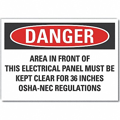 Elec Panel Danger Lbl 10x14in Polyester MPN:LCU4-0710-ND_14X10