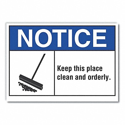 Cleaning Notice Rflct Label 5inx7in MPN:LCU5-0022-RD_7X5