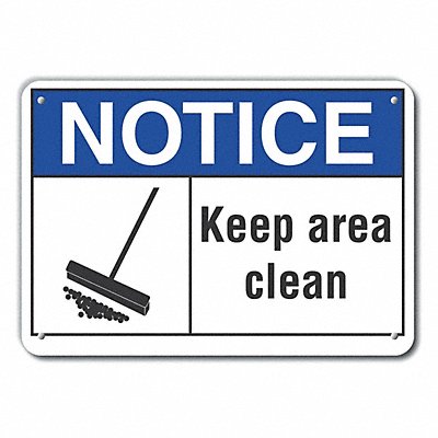 Aluminum Cleaning Notice Sign 7x10in MPN:LCU5-0023-NA_10X7