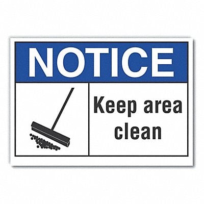 Cleaning Notice Reflective Label 10x14in MPN:LCU5-0023-RD_14X10