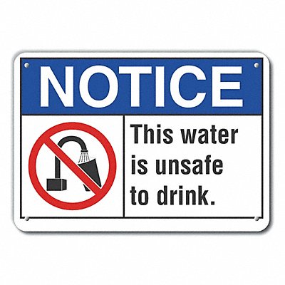 Potable Water Notice Sign 7x10in Plastic MPN:LCU5-0031-NP_10X7