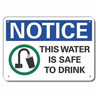 Potable Water Notice Sign 7x10in Plastic MPN:LCU5-0066-NP_10X7