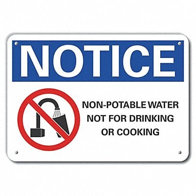 Potable Water Notice Sign 7x10in Plastic MPN:LCU5-0068-NP_10X7