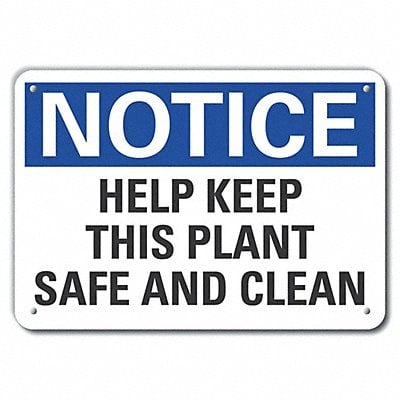 Aluminum Cleaning Notice Sign 7x10in MPN:LCU5-0173-NA_10X7