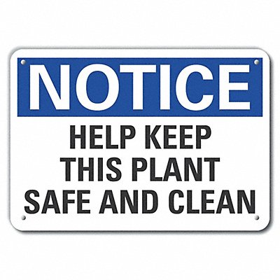 Aluminum Cleaning Notice Sign 10x14in MPN:LCU5-0173-NA_14X10