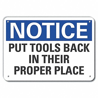 Aluminum Cleaning Notice Sign 10x14in MPN:LCU5-0180-NA_14X10