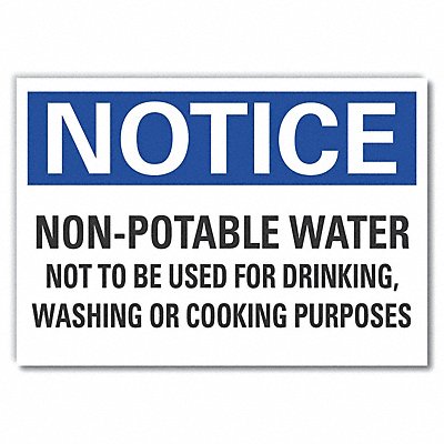 Potable Water Notice Lbl 5x7in Polyest MPN:LCU5-0291-ND_7X5