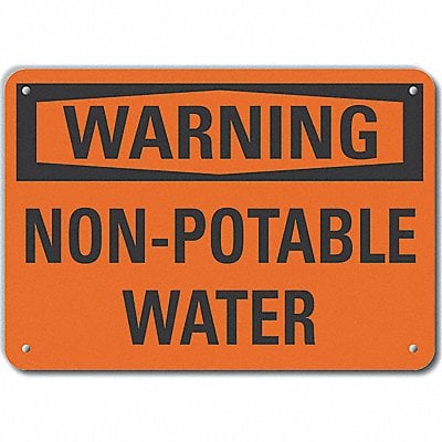 Alum Potable Water Warning Sign 10x14in MPN:LCU6-0092-NA_14X10