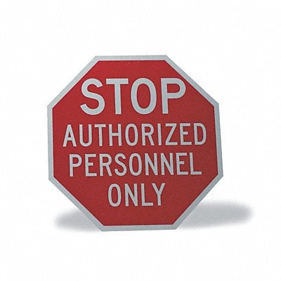 Rflct Auth Personnel Stop Sign 12x12in MPN:ST-014-12HA