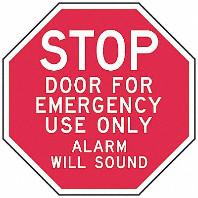 Door Instruction Stop Sign 12x12in Alum MPN:ST-017-12HA