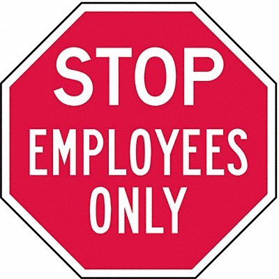 Rflct Employee Visitor Stop Sign 12x12in MPN:ST-018-12HA