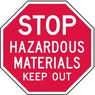 Rflct Hzrdous Mtrl Stop Sign 12x12in MPN:ST-020-12HA