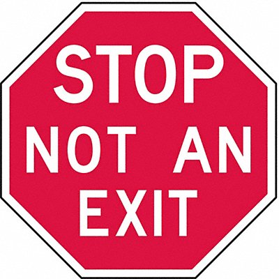 Rflctv Exit  Entrance Stop Sign 12x12in MPN:ST-026-12HA