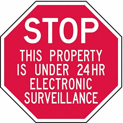 Rflct Surveillnce Stop Sign 12x12in Alum MPN:ST-030-12HA