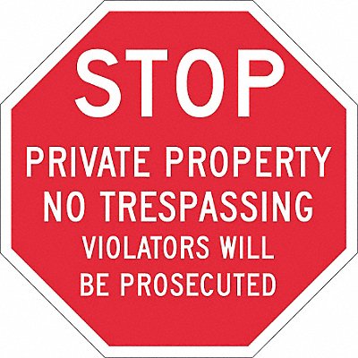 Rflct Auth Personnel Stop Sign 12x12in MPN:ST-038-12HA